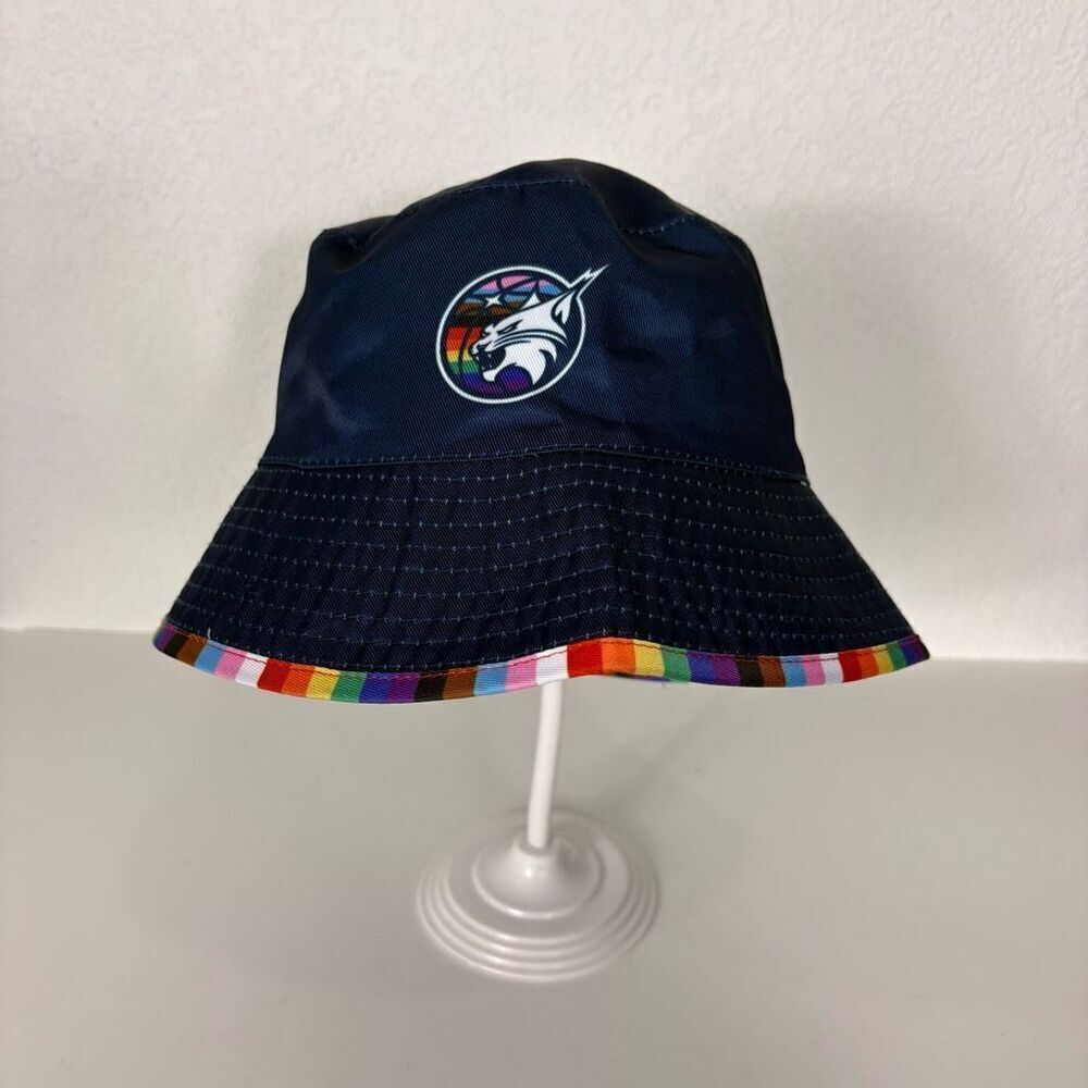 NBA Minnesota Lynx Basketball Navy Blue Rainbow LGBTQ+ Reversible Bucket Hat Uni